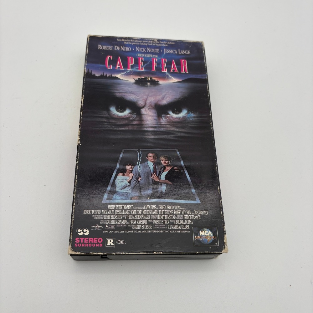 Cape Fear‎ VHS 1991 Martin Scorsese Robert De Niro MCA Universal Thriller Movie